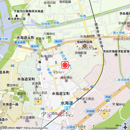水海道支店付近の地図